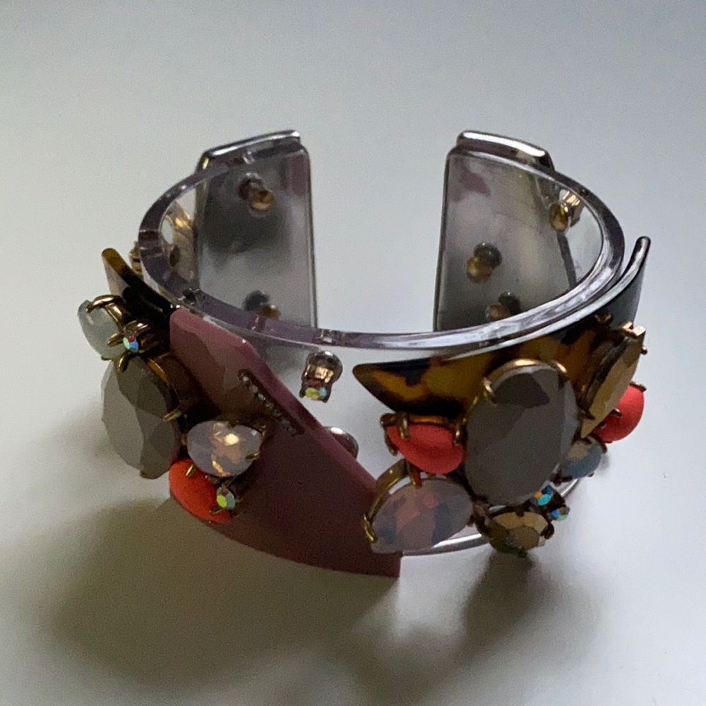 Super cool J. Crew layered acrylic cuff bracelet!